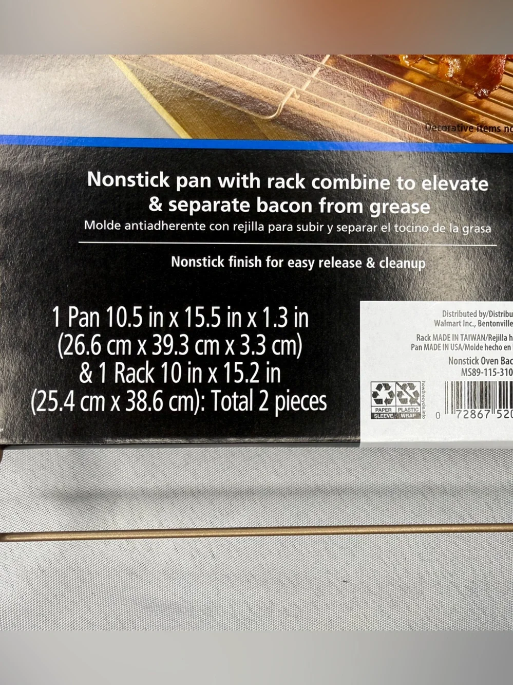 Mainstays Bacon Gold Oven Racks - 2 Pack - Fits 10.5x15.5x1.3 Pan